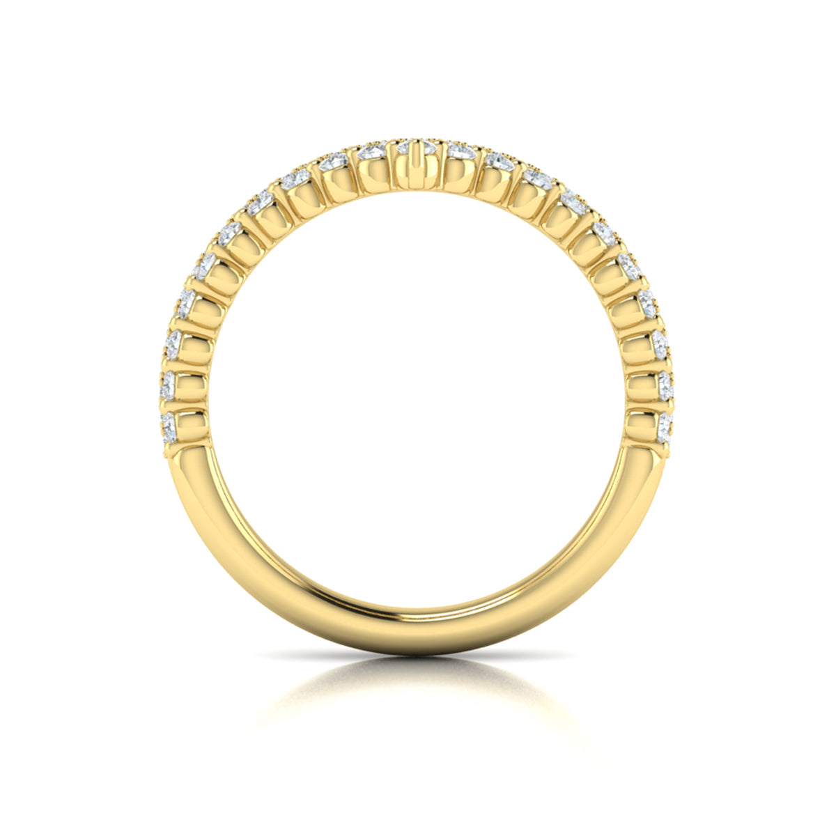 14kt Yellow Gold Diamond Contour Womens Wedding Band
