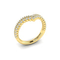 14kt Yellow Gold Diamond Contour Womens Wedding Band