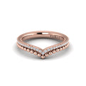 14kt Rose Gold Diamond Contour Womens Wedding Band