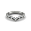 14K White Gold Diamond Contour Wedding Band for Women