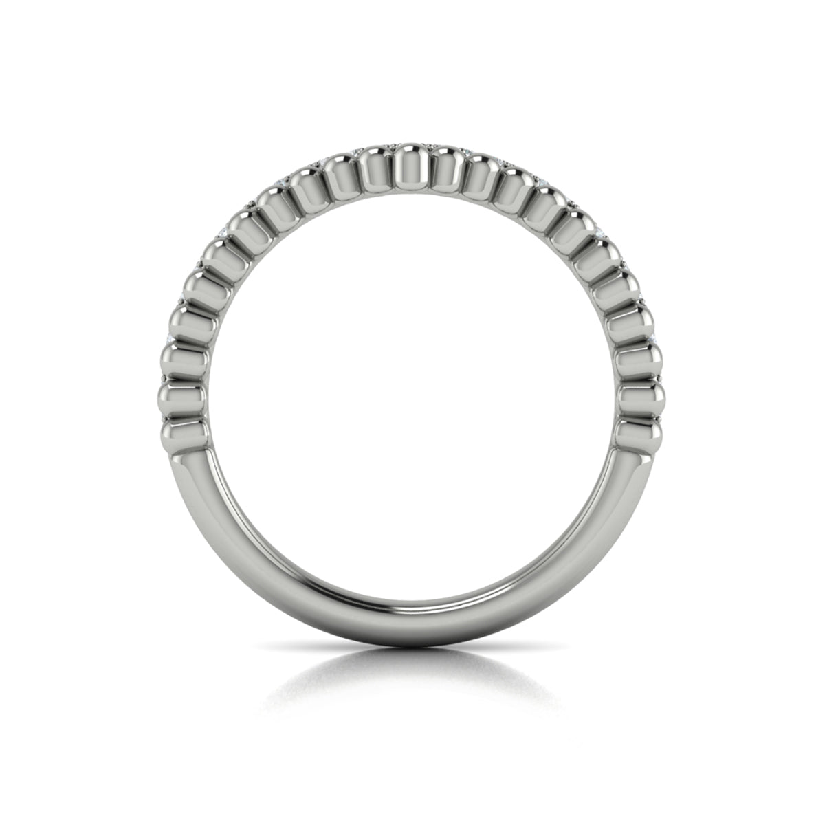 14K White Gold Diamond Contour Wedding Band for Women