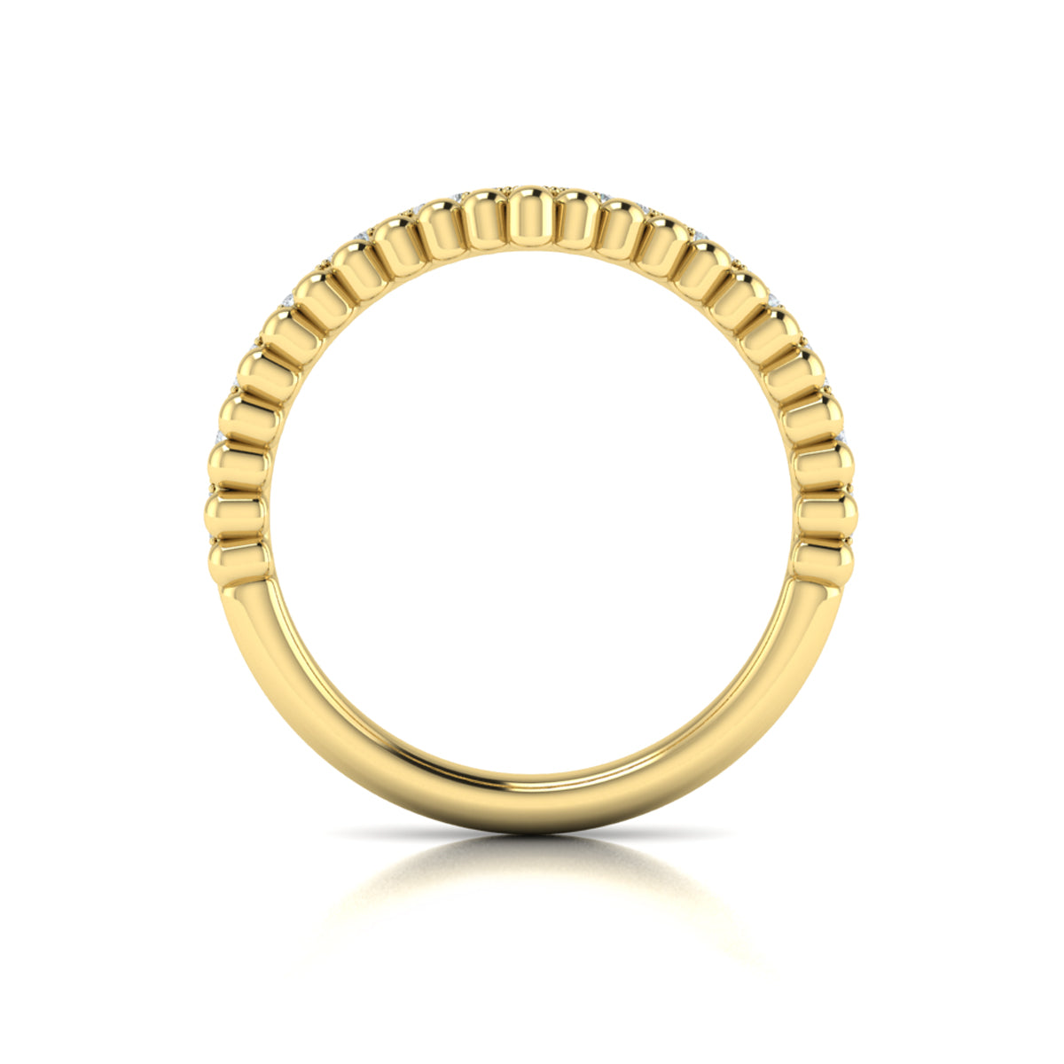 14kt Yellow Gold Diamond Contour Womens Wedding Band