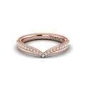 14kt Rose Gold Diamond Contour Womens Wedding Band