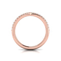 14kt Rose Gold Diamond Contour Womens Wedding Band