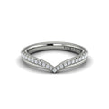 14K White Gold Diamond Contour Wedding Band for Women