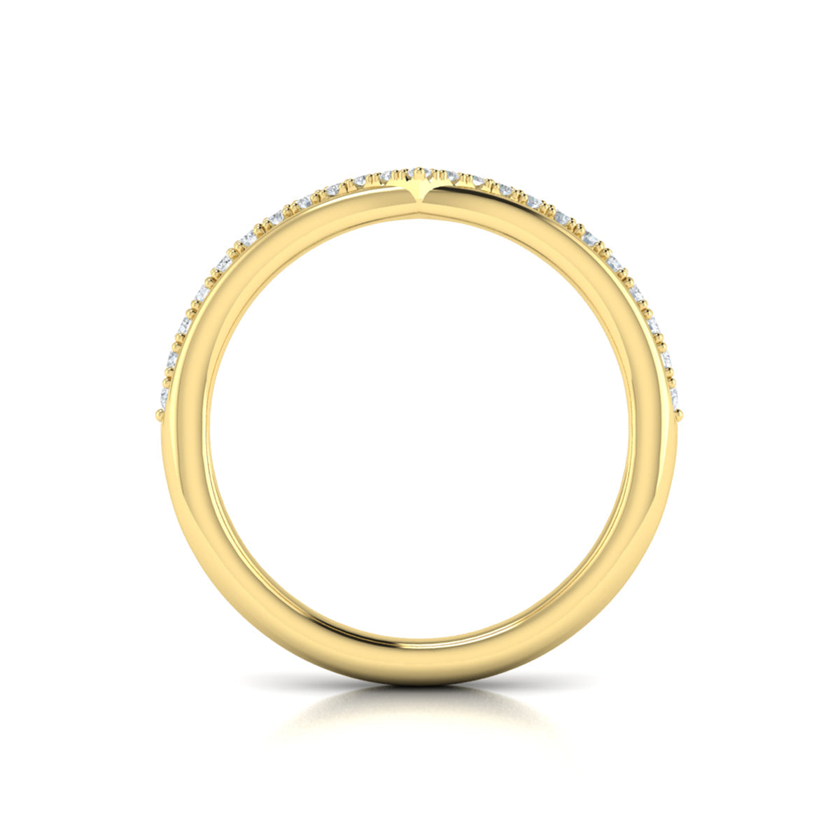 14kt Yellow Gold Diamond Contour Womens Wedding Band