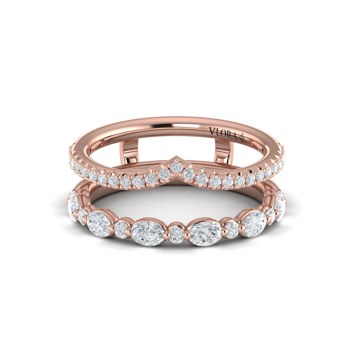 18kt Rose Gold 0.97ct Diamond Womens Wedding Enhancer