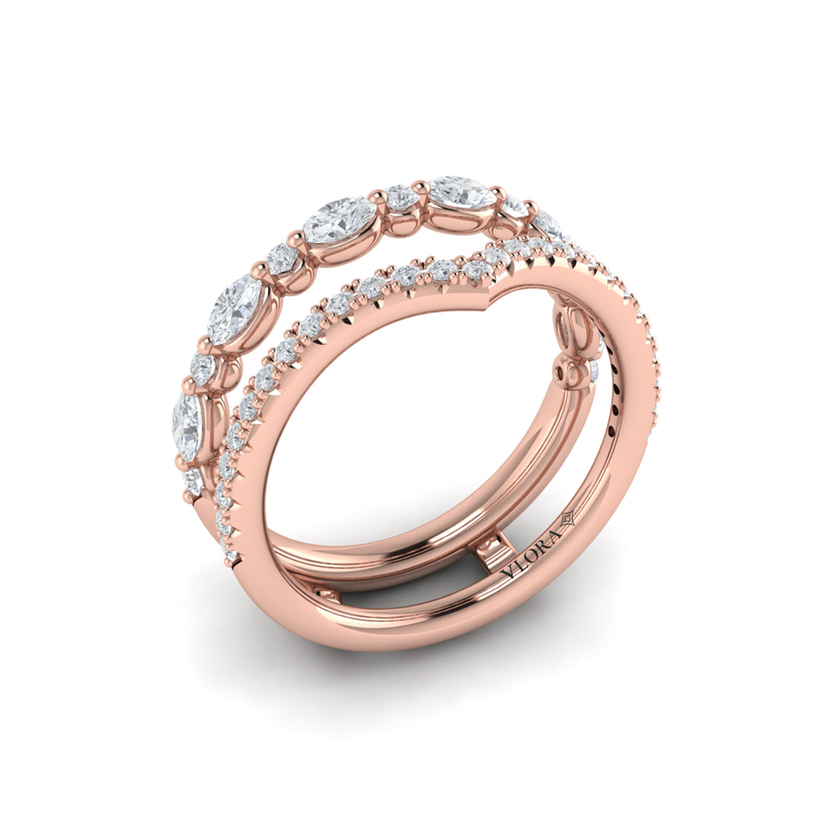 18kt Rose Gold 0.97ct Diamond Womens Wedding Enhancer