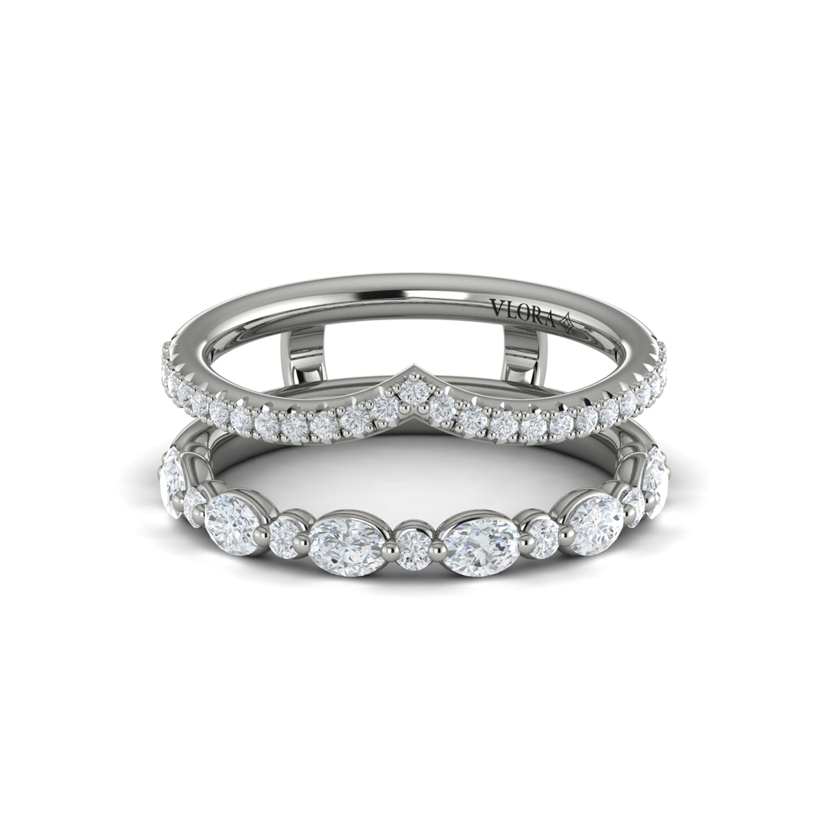14K White Gold 1 CT Diamond Womens Wedding Band Enhancer