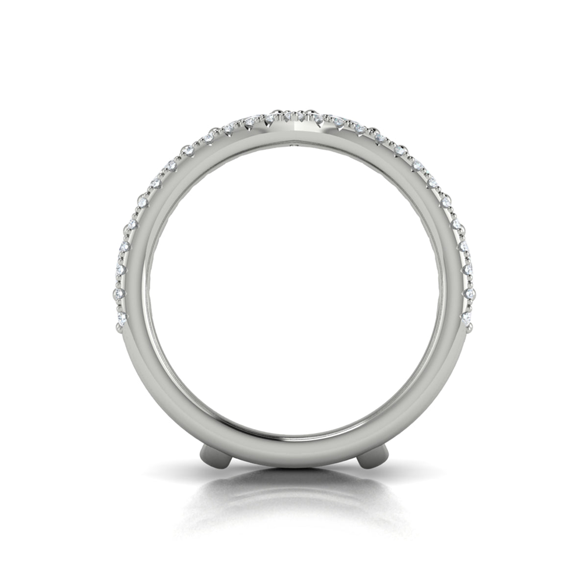 14K White Gold 1 CT Diamond Womens Wedding Band Enhancer