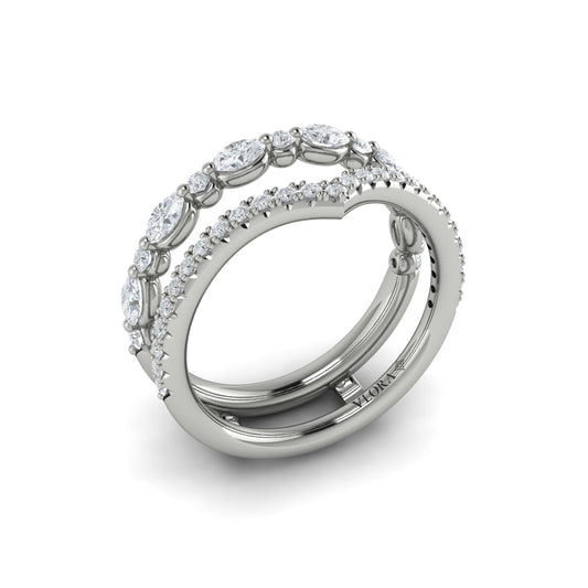 14K White Gold 1 CT Diamond Womens Wedding Band Enhancer