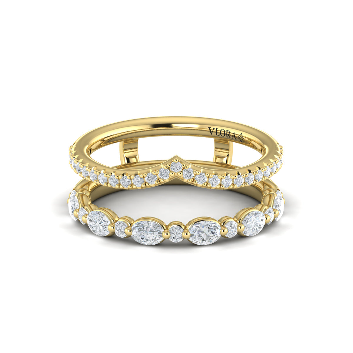 18kt Yellow Gold Diamond Wedding Band Enhancer