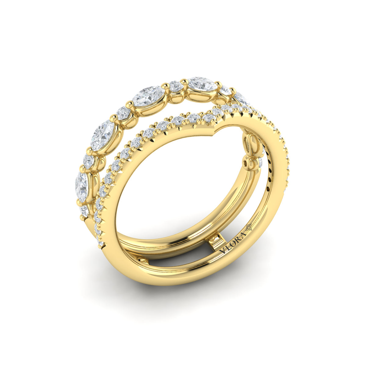 18kt Yellow Gold Diamond Wedding Band Enhancer
