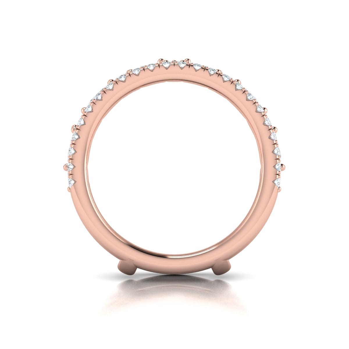 14kt Rose Gold Diamond Womens Wedding Band Enhancer