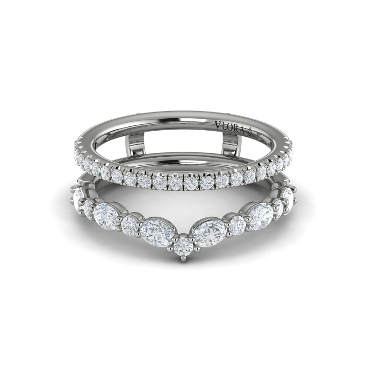 14K White Gold 1.07ct Diamond Wedding Band Enhancer