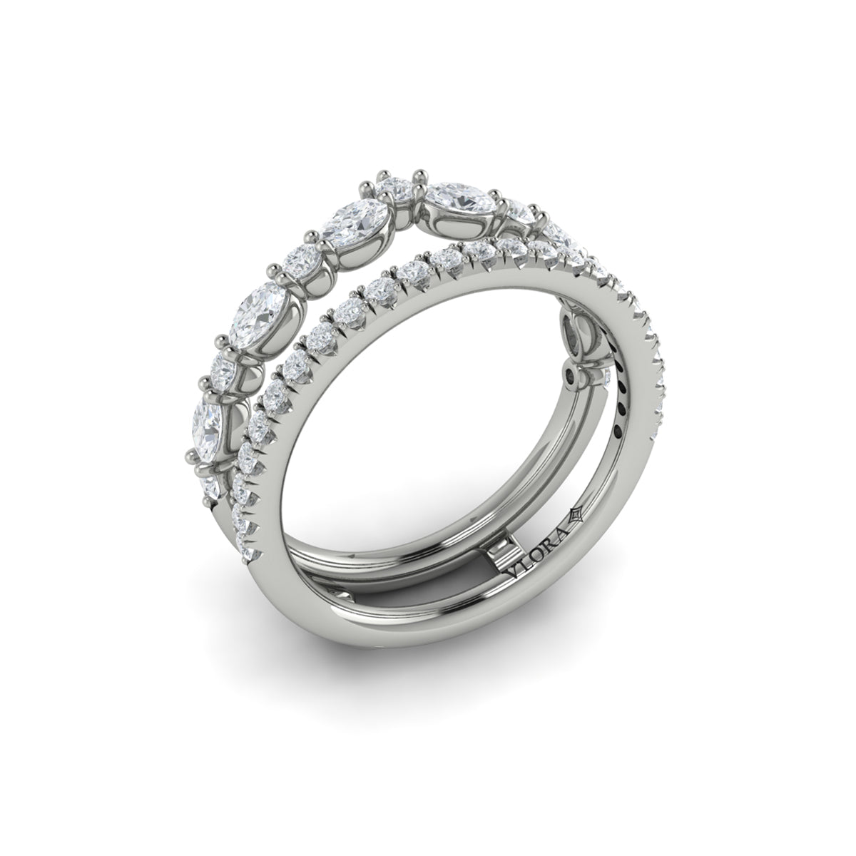 14K White Gold 1.07ct Diamond Wedding Band Enhancer