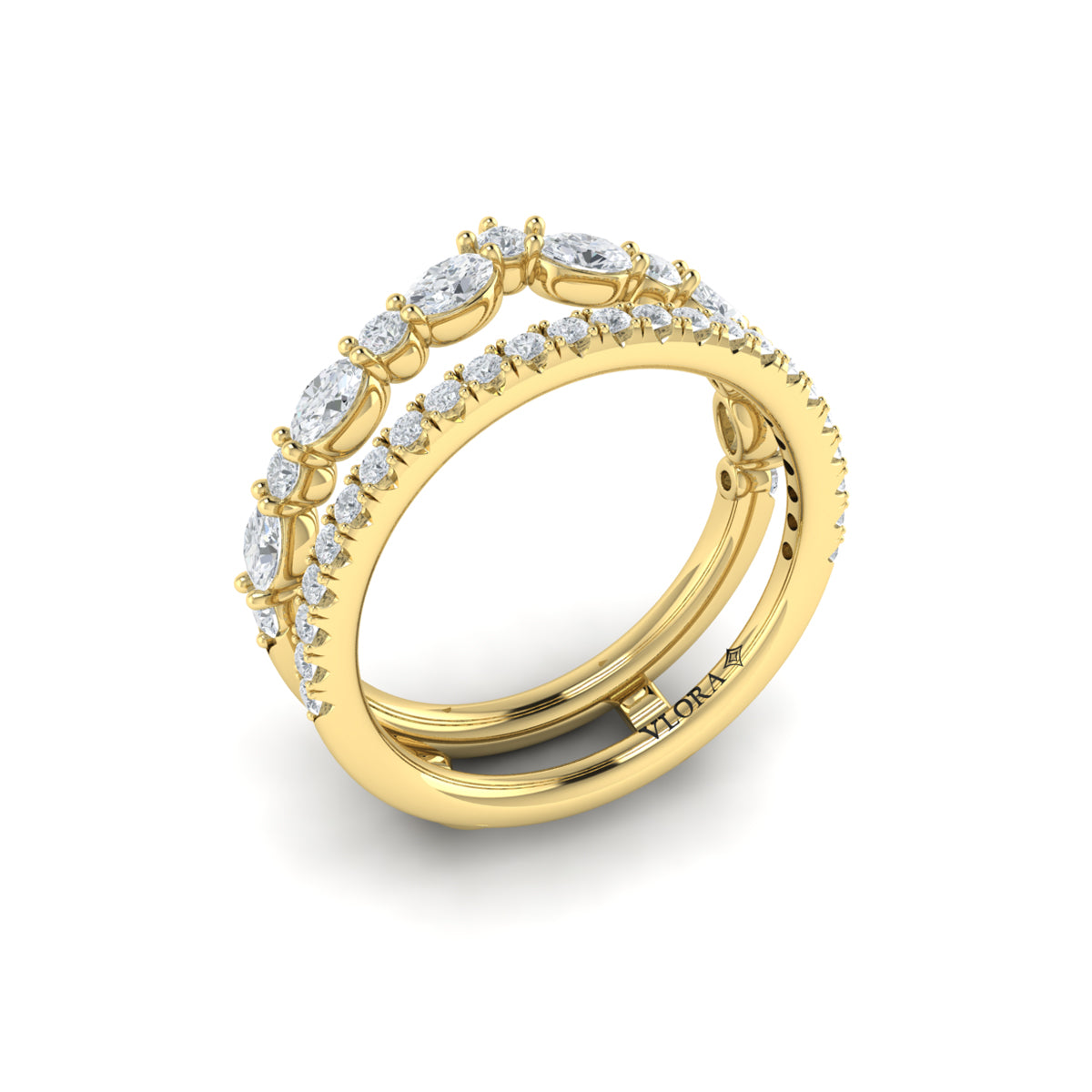 14kt Yellow Gold 1.07ct Diamond Wedding Band Enhancer