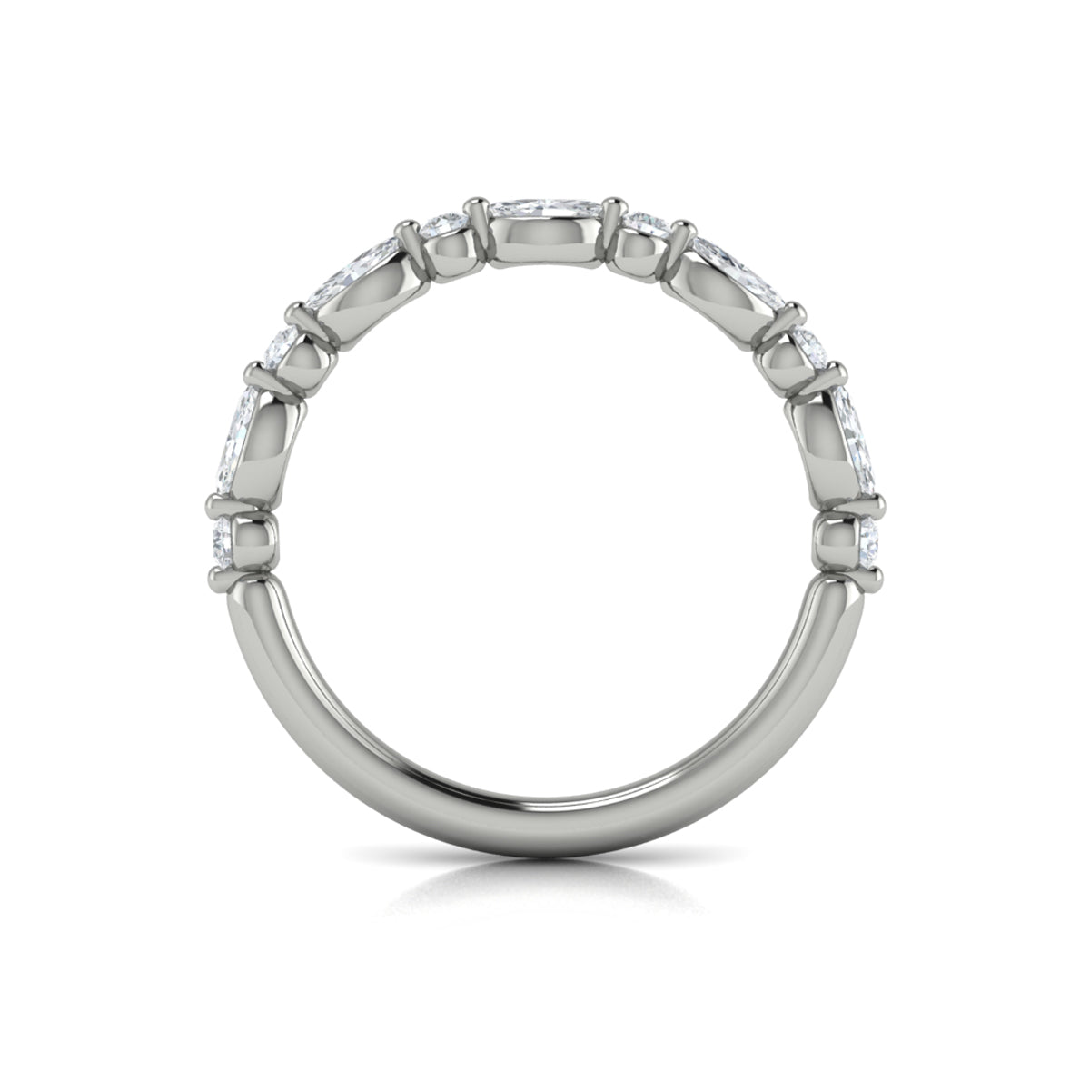 14K White Gold Diamond Stackable Wedding Band