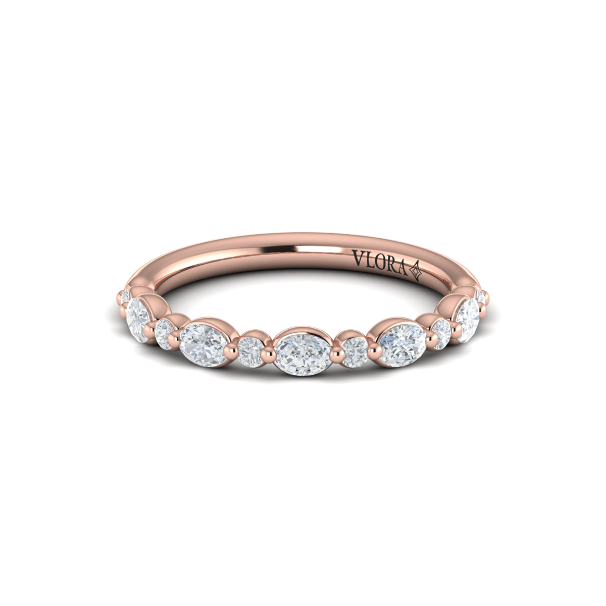 14kt Rose Gold Diamond Stackable Wedding Band