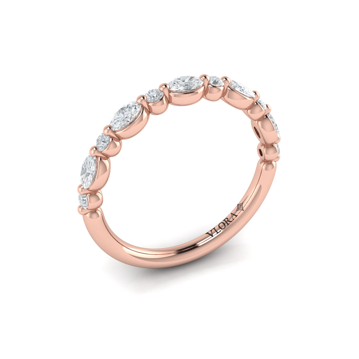 14kt Rose Gold Diamond Stackable Wedding Band