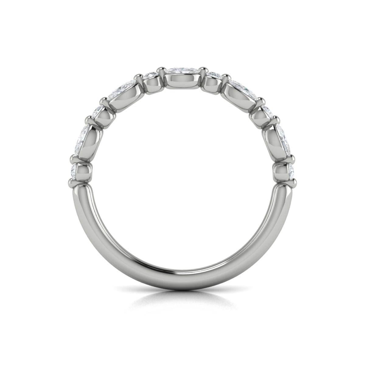 14K White Gold Diamond Stackable Wedding Band