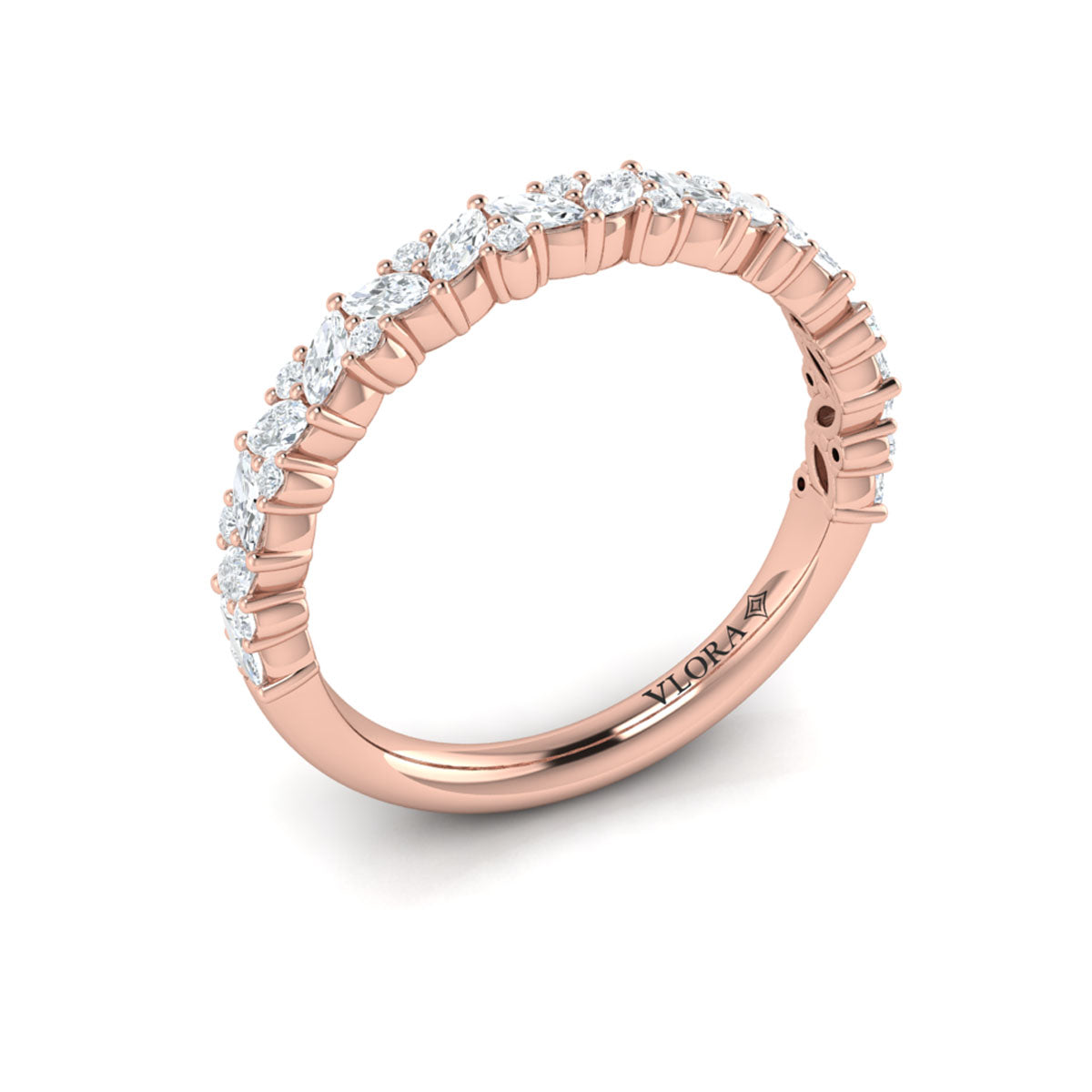 14kt Rose Gold Diamond Stackable Wedding Band