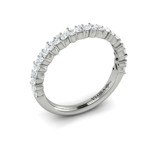 14K White Gold Diamond Stackable Wedding Band
