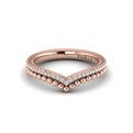 14kt Rose Gold Diamond Contour Wedding Band for Women
