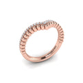 14kt Rose Gold Diamond Contour Wedding Band for Women
