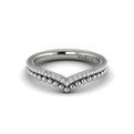 14K White Gold Diamond Contour Wedding Band for Women