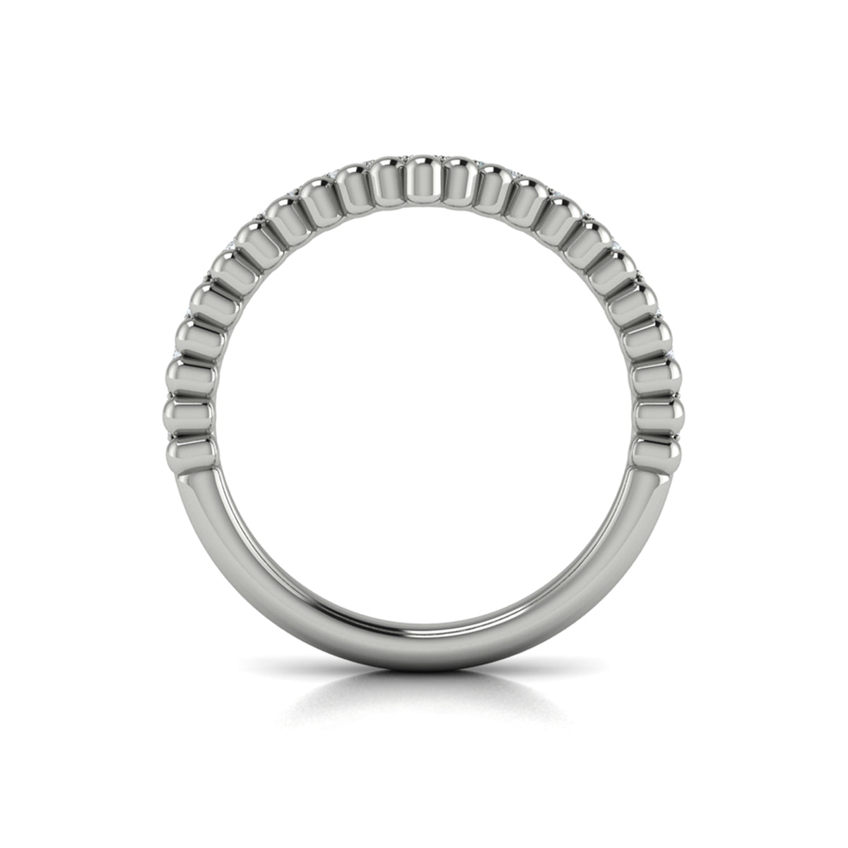 14K White Gold Diamond Contour Wedding Band for Women