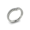 14K White Gold Diamond Contour Wedding Band for Women
