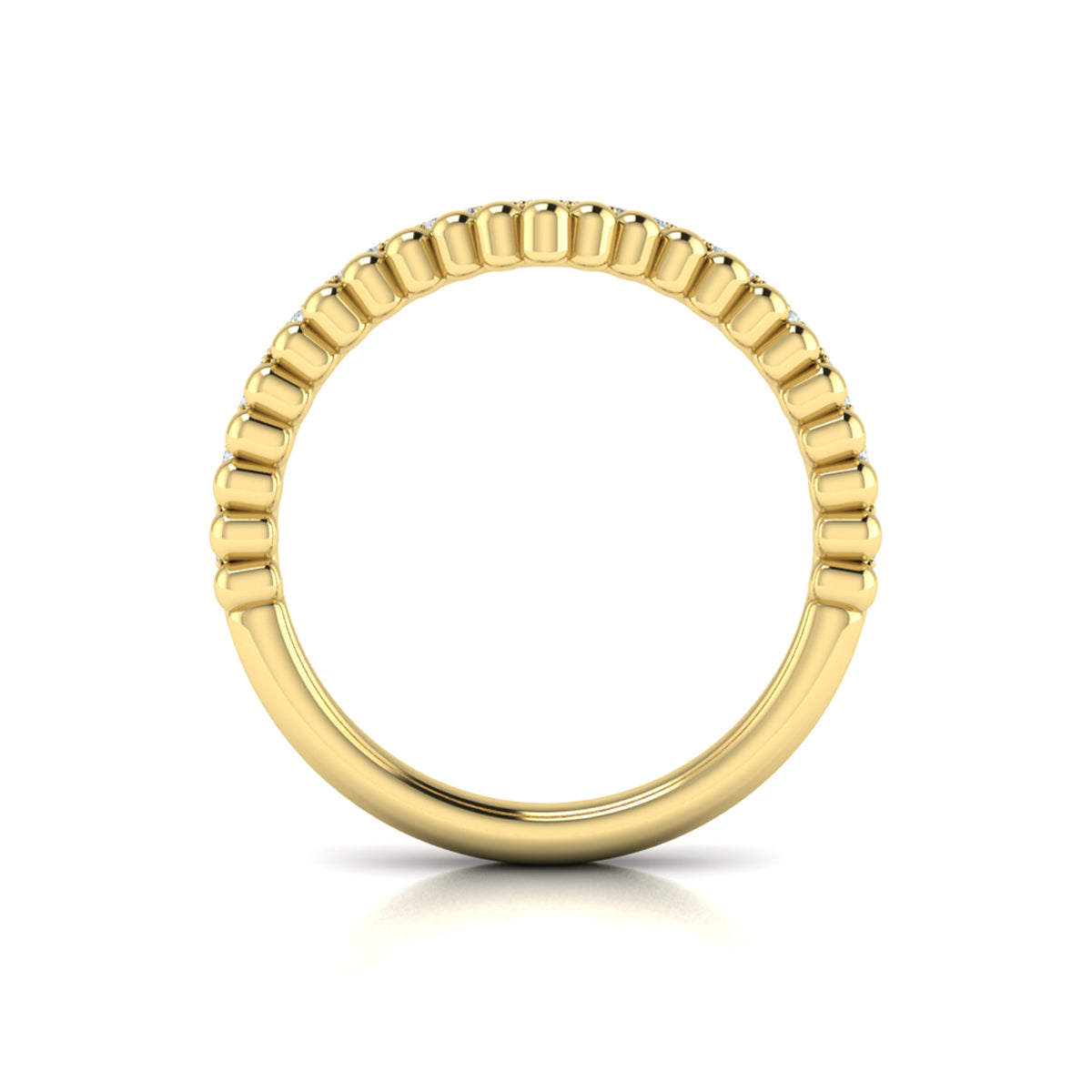 14kt Yellow Gold Diamond Contour Wedding Band for Women