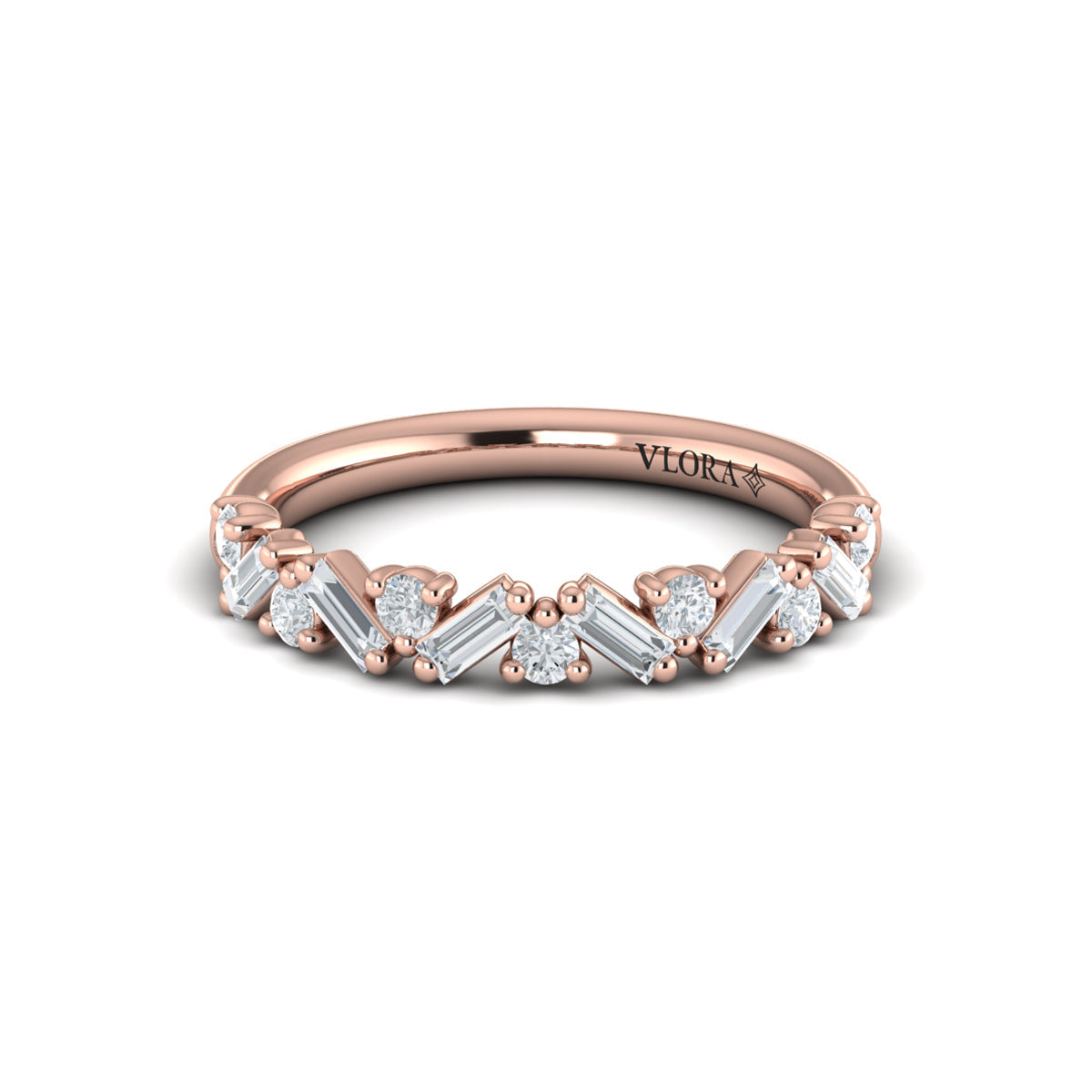 14kt Rose Gold Diamond Stackable Wedding Band