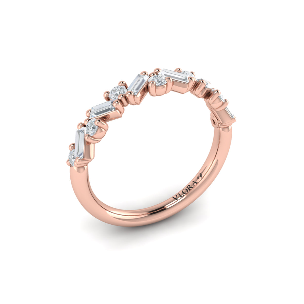 14kt Rose Gold Diamond Stackable Wedding Band