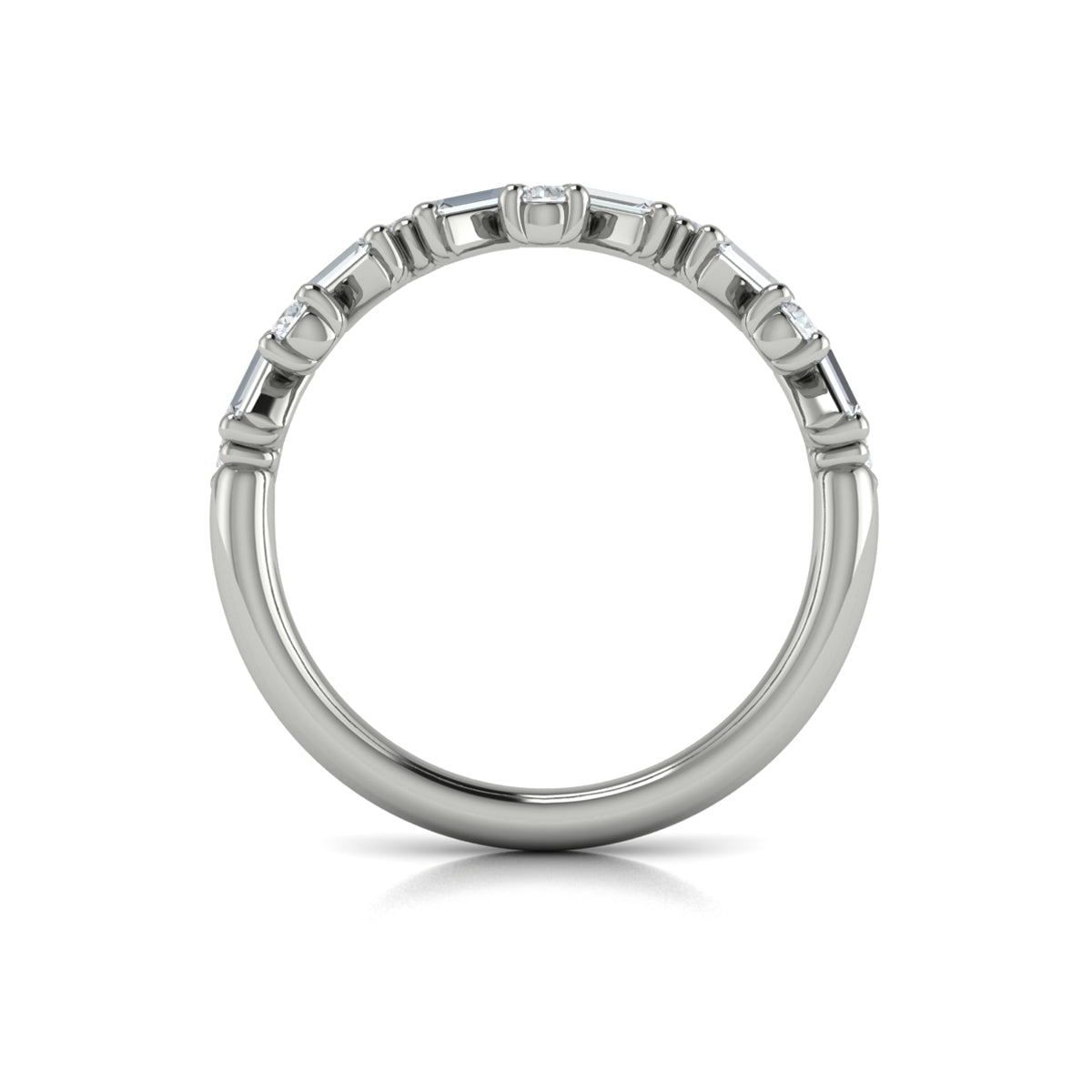 14K White Gold Diamond Stackable Wedding Band