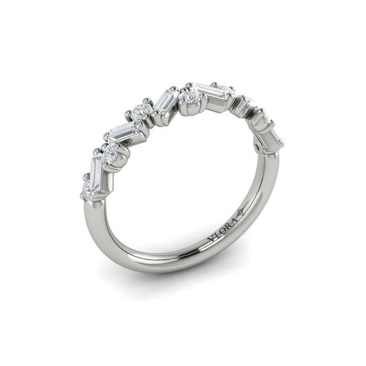 14K White Gold Diamond Stackable Wedding Band