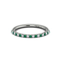 14K White Gold Emerald Cut Womens Wedding Band