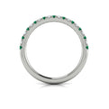 14K White Gold Emerald Cut Womens Wedding Band