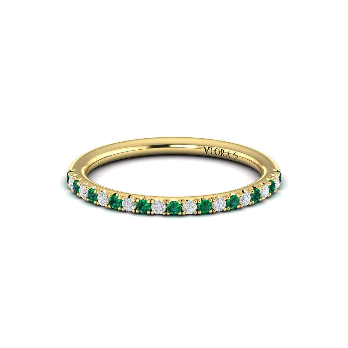14kt Yellow Gold Emerald Cut Womens Wedding Band