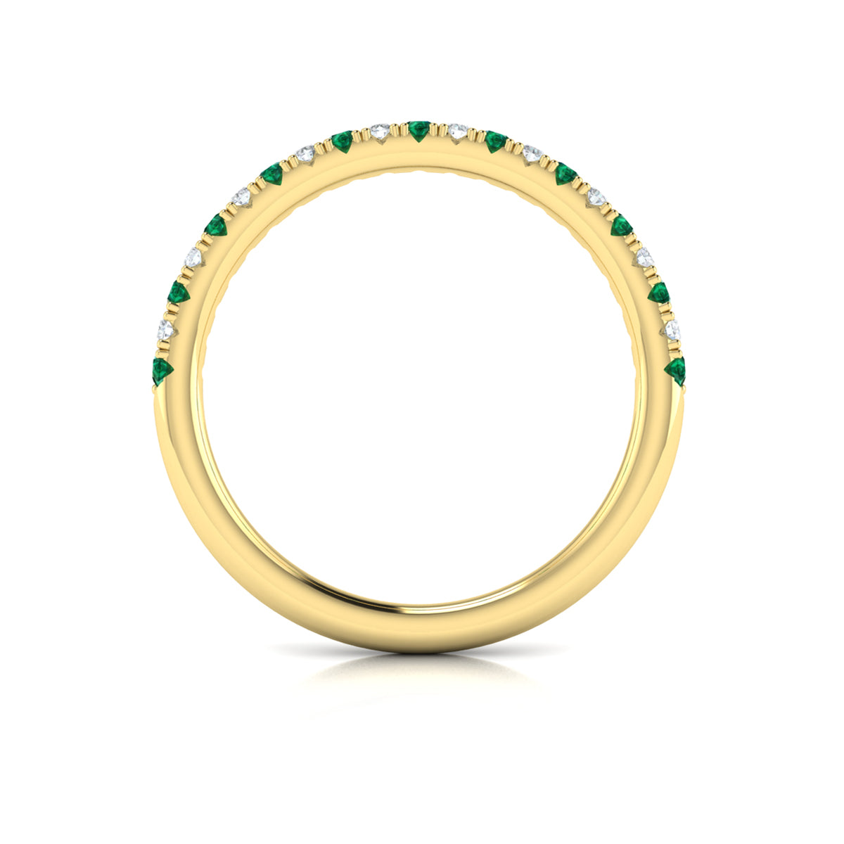 14kt Yellow Gold Emerald Cut Womens Wedding Band