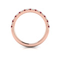 18K Rose Gold Ruby Womens Wedding Band with Diamonds
