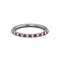 14kt White Gold Ruby Womens Wedding Band