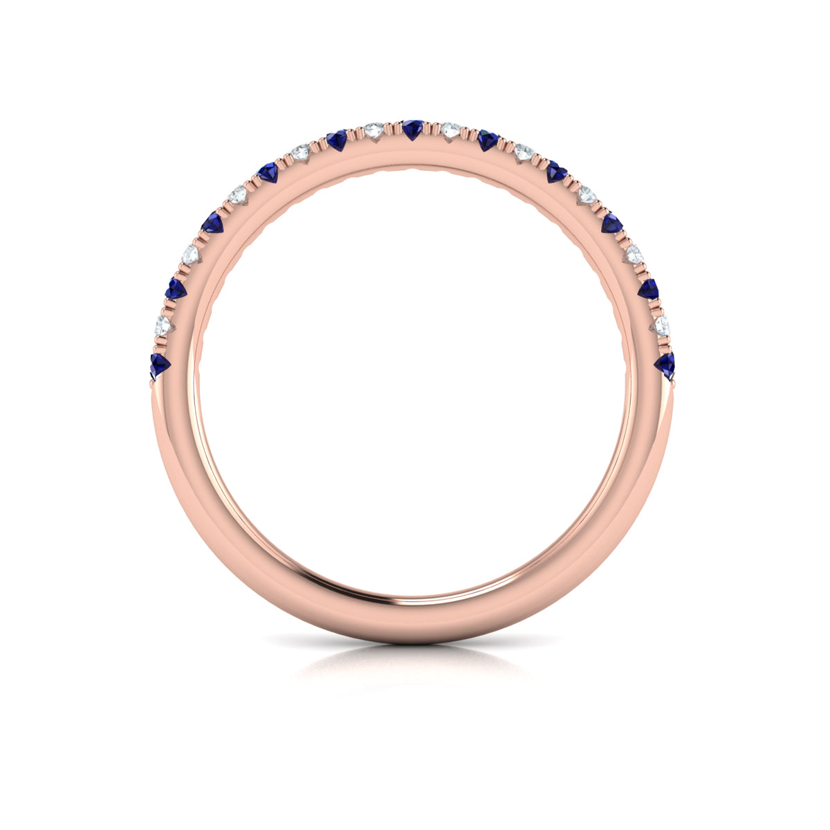 14kt Rose Gold Sapphire Womens Wedding Band