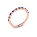 14kt Rose Gold Sapphire Womens Wedding Band