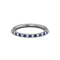 14K White Gold Sapphire Womens Wedding Band