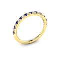 18kt Yellow Gold Sapphire Womens Wedding Band