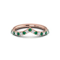 18kt Rose Gold Emerald Cut Womens Wedding Band