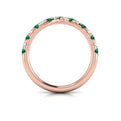 18kt Rose Gold Emerald Cut Womens Wedding Band
