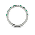 14K White Gold Emerald Cut Womens Wedding Band